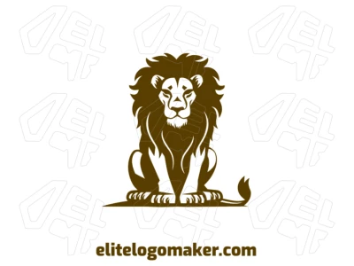 Creative logo featuring a sitting lion with an illustrative design and abstract style, creating a unique and artistic visual identity.
