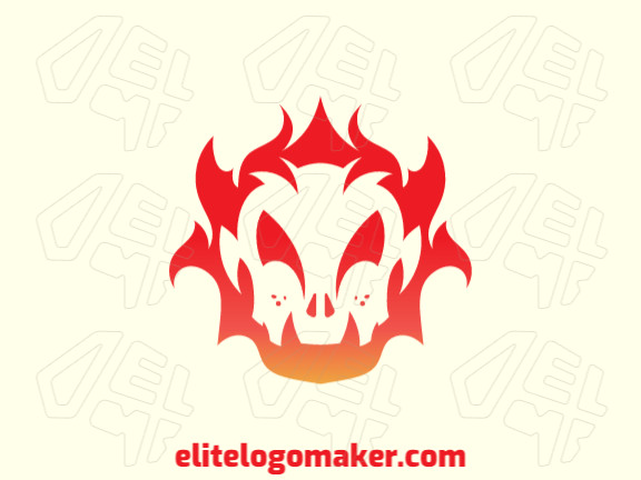 This logo is a bold and striking representation of a skull on fire, rendered in a gradient of intense orange and red hues. It's a powerful and unforgettable symbol.