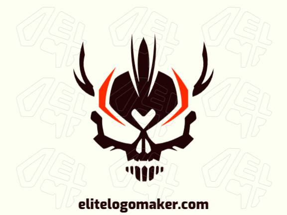 This logo is an abstract representation of a skull, rendered in bold black and orange colors. It's a striking and modern symbol of power, danger, and rebellion.