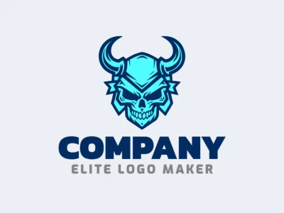 A striking abstract logo featuring a bold blue skull as its main element. It's edgy, unique and sure to leave a lasting impression.