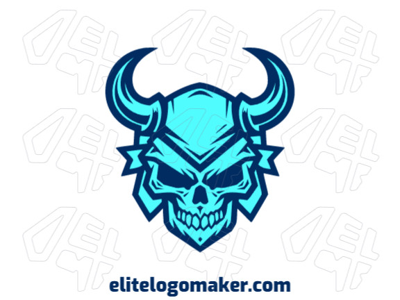 A striking abstract logo featuring a bold blue skull as its main element. It's edgy, unique and sure to leave a lasting impression.