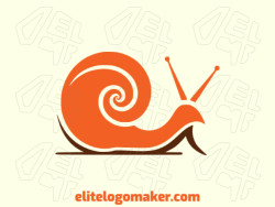 A minimalist logo designed in the shape of a slug, featuring a blend of brown and orange colors, perfect for any brand.