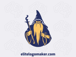 Create an ideal logo for your business in the shape of a smart wizard with simple style and customizable colors.