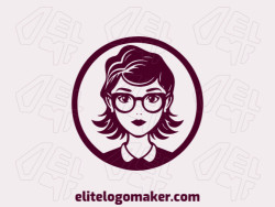 Modern logo in the shape of a smart woman with professional design and circular style.