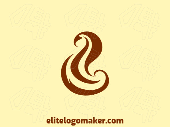 The brown snake in this minimalist design evokes a sense of sleekness and sophistication. With a minimal approach, the logo utilizes the color brown to create a sophisticated and refined look.