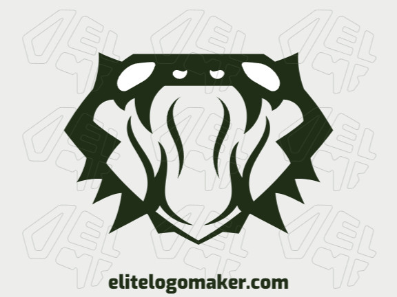 Logotipo ideal para diferentes negócios, com a forma de uma cabeça de cobra com estilo abstrato.