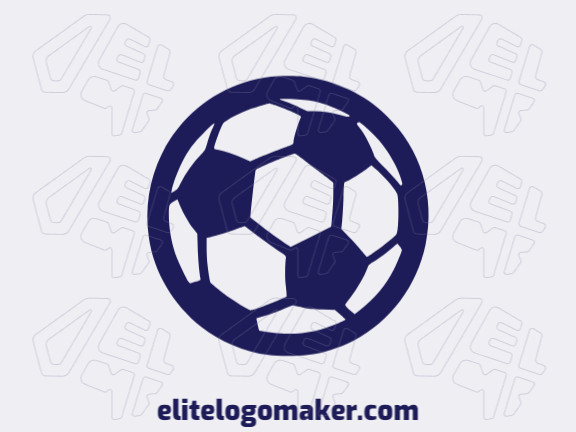 Crie um logotipo memorável para sua empresa com a forma de uma bola de futebol, com estilo minimalista e design criativo.