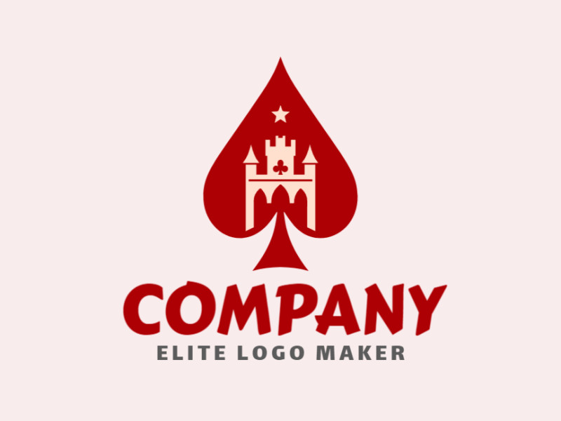 A spade intertwined with a castle, symbolizing strategy and strength, perfect for a versatile logo.