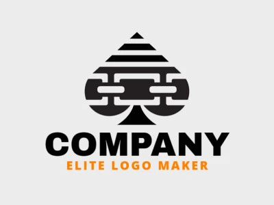 Create your own logo in the shape of a spade combined with a chain, with double meaning style.