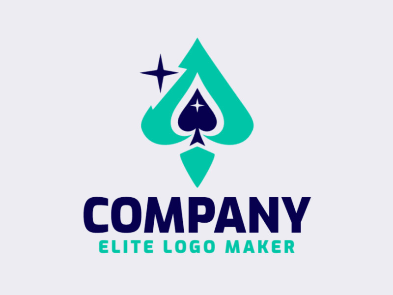 An abstract composition of a spade and stars, symbolizing growth and aspiration in a visually captivating logo design.