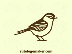 A unique abstract logo featuring a sparrow in brown shades. Let its design bring a fresh, modern look to your brand.