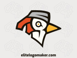 Creative logo in the shape of a sparrow head with a refined design and abstract style.