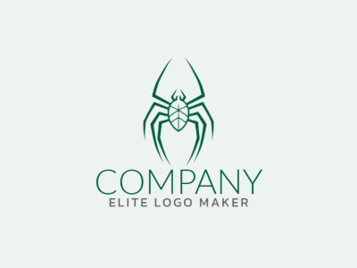 A striking logo featuring a symmetrically designed spider, exuding intrigue and elegance with its green hues, perfect for a captivating brand image.