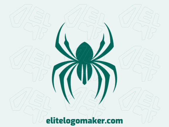 Logotipo simples composto por formas abstratas, formando uma aranha com a cor verde.