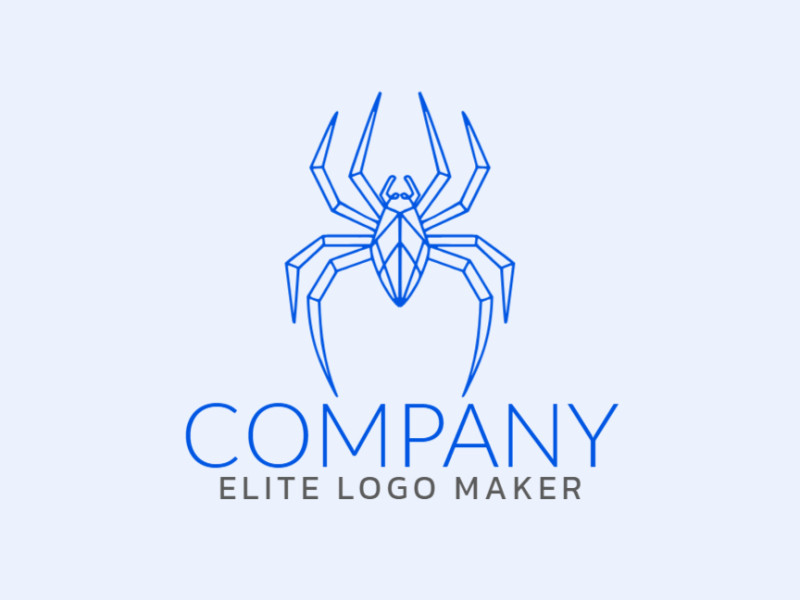 Um logotipo monolinear que representa uma aranha, combinando simplicidade com um charme marcante, perfeito para qualquer marca.