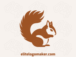 Create your online logo in the shape of a squirrel with customizable colors and abstract style.