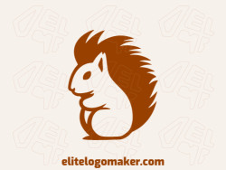 Create your own logo in the shape of a squirrel with animal style and brown color.