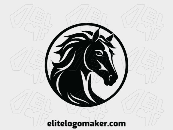 Ideal logo for different businesses in the shape of a stallion horse, with creative design and circular style.
