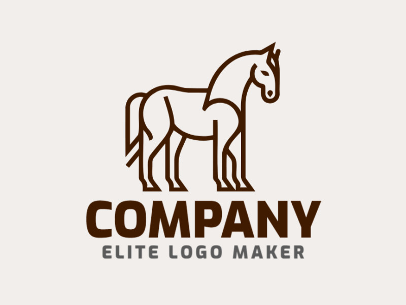 Logotipo ideal para diferentes empresas en forma de un caballo semental con un estilo monoline.