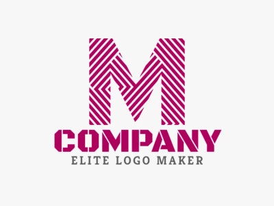 A striped logo features the letter 'M', designed with bold lines and customizable elements to create a good and visually appealing design.