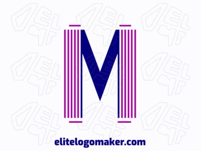 Un logotipo de letra inicial llamativo que presenta una 'M' rayada, fusionando sofisticación con energía vibrante.