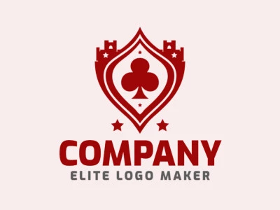 Un diseño de logotipo emblemático con un traje de tréboles y un castillo, simbolizando fuerza y grandeza.