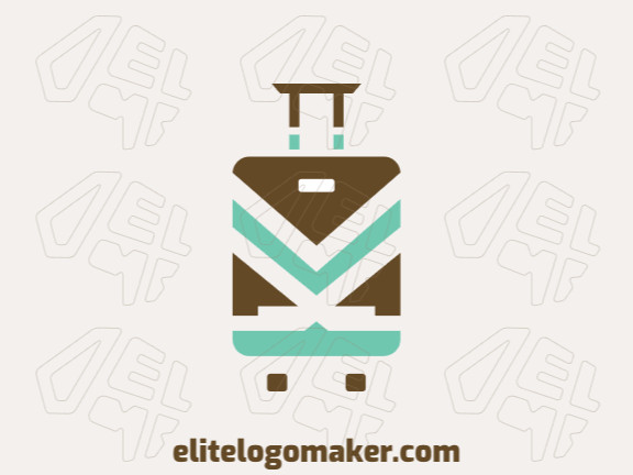 Customizable logo in the shape of a suitcase with creative design and abstract style.