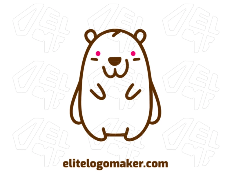 A dynamic animal logo featuring a super bear in brown color, designed with strong shapes and bold lines to create an impactful and energetic appearance.