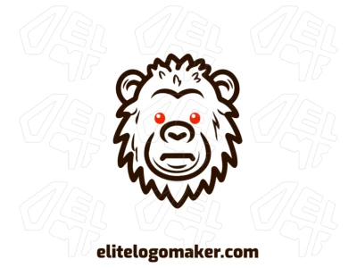 Um design simétrico de uma cabeça de macaco, criando um logotipo profissional e ideal para o seu negócio ou marca.