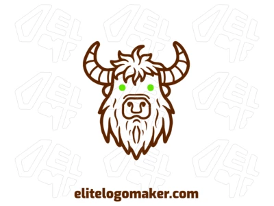 A symmetrical buffalo illustration that you can generate, perfect for a refined logo design.