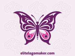 Logo in the shape of a symmetrical butterfly with a purple color, this logo is ideal for different business areas.