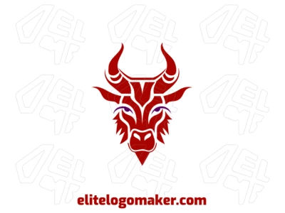 Create a professional symmetrical design of a bull's head, perfect for a corporate and professional logo style.