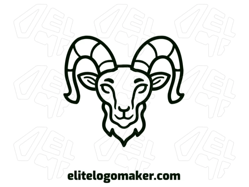 An abstract concept featuring a symmetrical goat head design, offering a unique and creative logo idea for a modern identity.