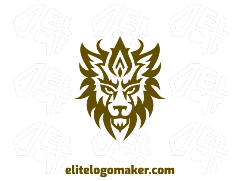 A cool, symmetrical illustration of a lion's head with a professional design, offering a customizable logo style for your brand.