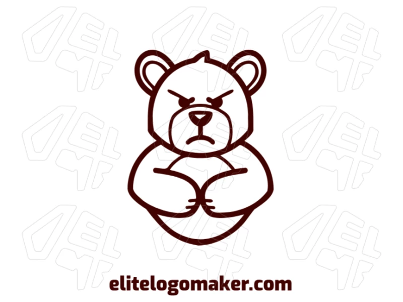 Um logotipo barato, com uma ilustração simétrica de um urso forte, perfeito para um design ousado e equilibrado.
