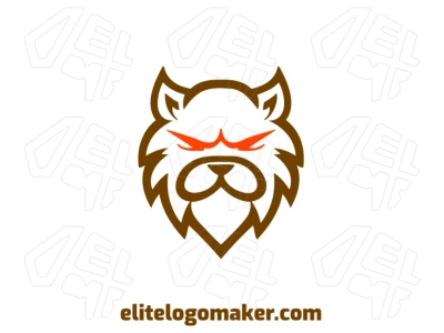 Una ilustración simétrica y barata de un gato molesto, con un diseño equilibrado y reflejado, creando un logotipo distintivo y llamativo.