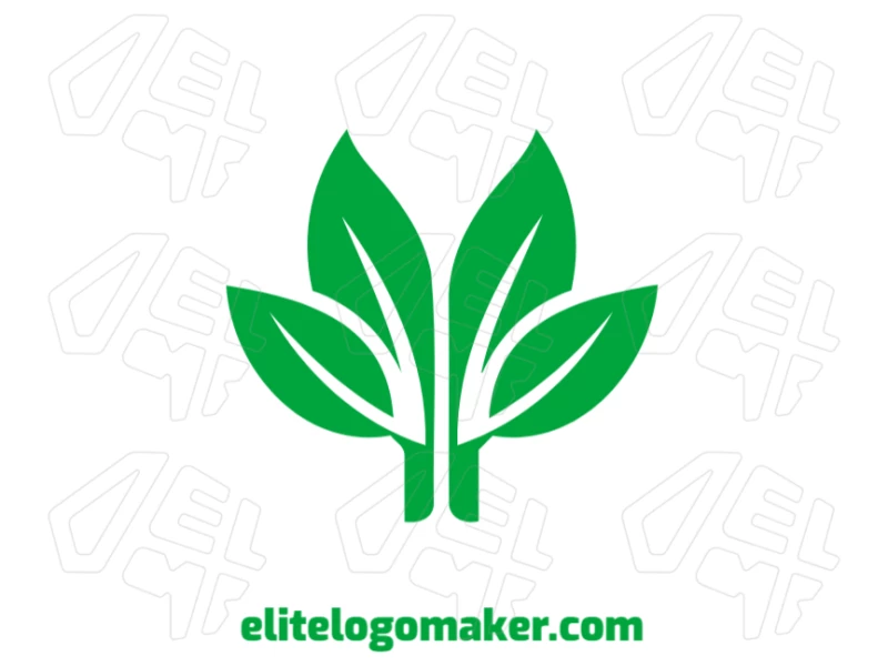 A perfect symmetrical illustration of tree leaves, designed in a symmetrical style for a creative logo model.