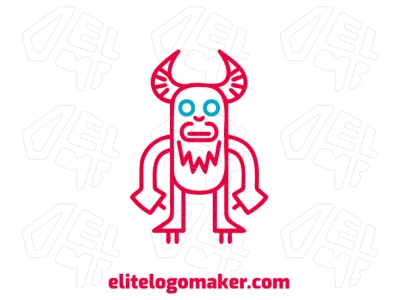Um monstro simétrico com design de arquivo vetorial, perfeito para criar um logotipo com conceito único.