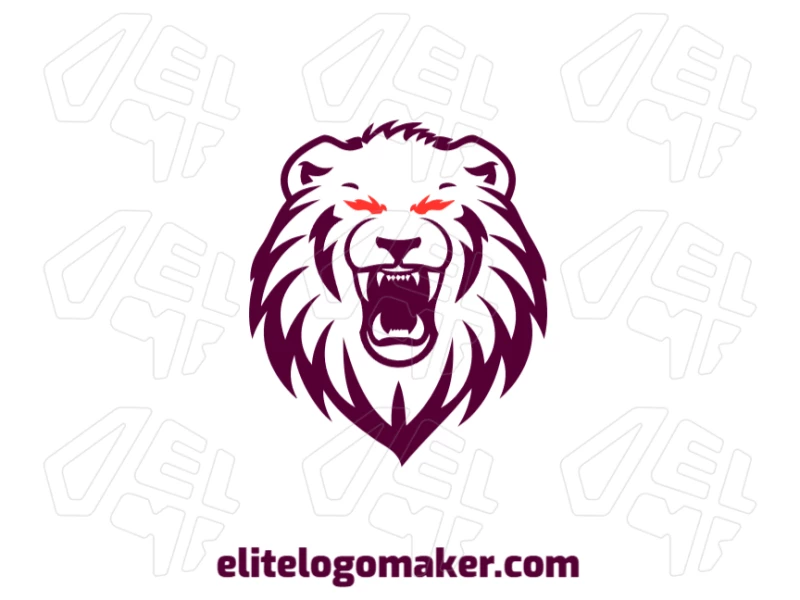A logo to generate featuring a symmetrical vector illustration of a lion with an open mouth, capturing strength and boldness in a dynamic design.