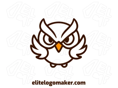 Genera una imagen vectorial simétrica de un búho nocturno para crear un diseño de logotipo único y profesional.