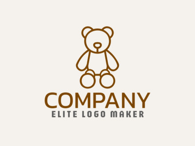 A charming monoline logo featuring a cuddly teddy bear, perfect for boutique shops and children's products.