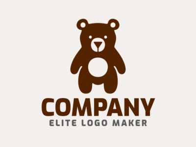 Un logo simétrico con un osito de peluche en marrón, capturando calidez y amabilidad, ideal para marcas que buscan una identidad encantadora y accesible.
