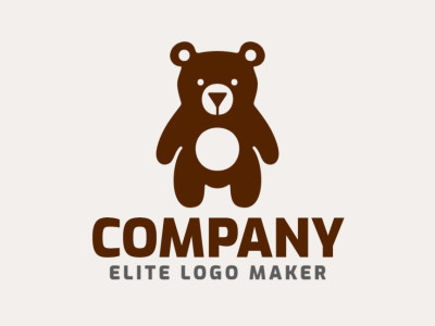 A symmetric logo featuring a teddy bear in brown, capturing warmth and friendliness, ideal for brands aiming for a charming and approachable identity.