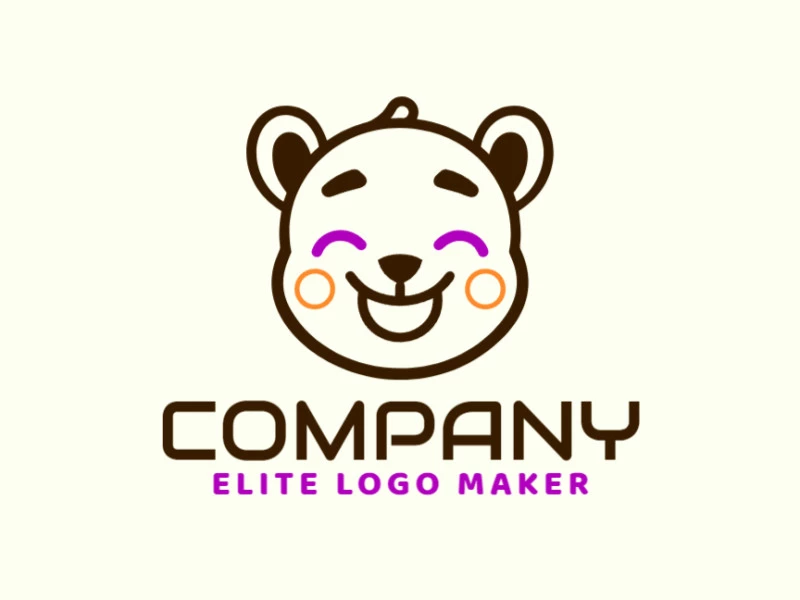 Un logotipo vectorial minimalista y diferente con la cabeza de un osito de peluche, diseñado con líneas y formas simples para crear una identidad visual distintiva y encantadora.