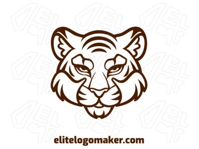 Un logotipo abstracto atractivo con la cabeza de un tigre estilizado, líneas llamativas y formas dinámicas, creando una identidad visual poderosa y moderna.