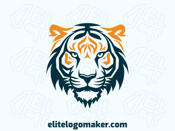 Ideal logo for different businesses in the shape of a tiger head, with creative design and abstract style.