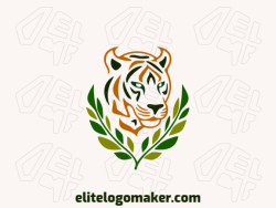 Professional logo in the shape of a tiger with creative design and handcrafted style.