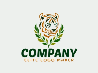 Logotipo profesional en forma de un tigre con diseño creativo y estilo hecho a mano.