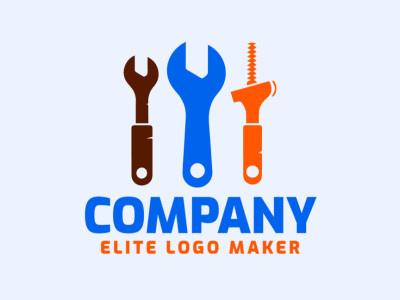 Logotipo ideal para diferentes negócios com a forma de ferramentas , com design criativo e estilo abstrato.
