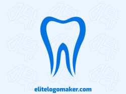 Modelo de logotipo para venda com a forma de um dente, a cor utilizada foi azul.